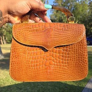 Lana marks gator top handle bag